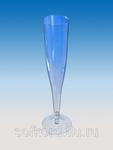 фото Бокал для шампанского 100 мл "Флюте" прозрачный кристалл на низкой ножке ПС (6 штук / упаковка