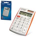 фото Калькулятор CITIZEN карманный SLD-322RG, 10 разрядов, двойное питание, 105х64 мм, белый/оранжевый